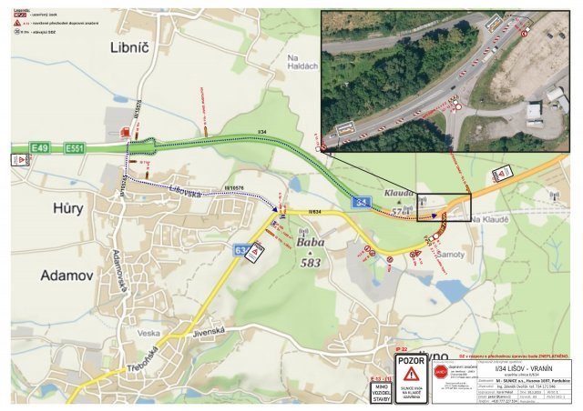 Od 1.5 do 30.6.2023 bude úplná uzavírka silnice II/634 Na Klaudě u bývalého autobazaru.