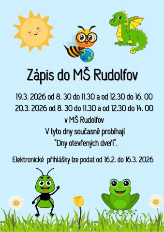 Zápis do MŠ Hůry,Rudolfov