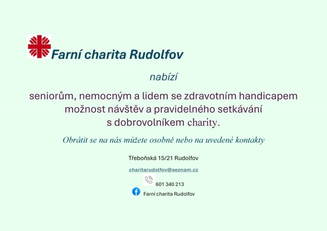 Nabídka Farní charity Rudolfov