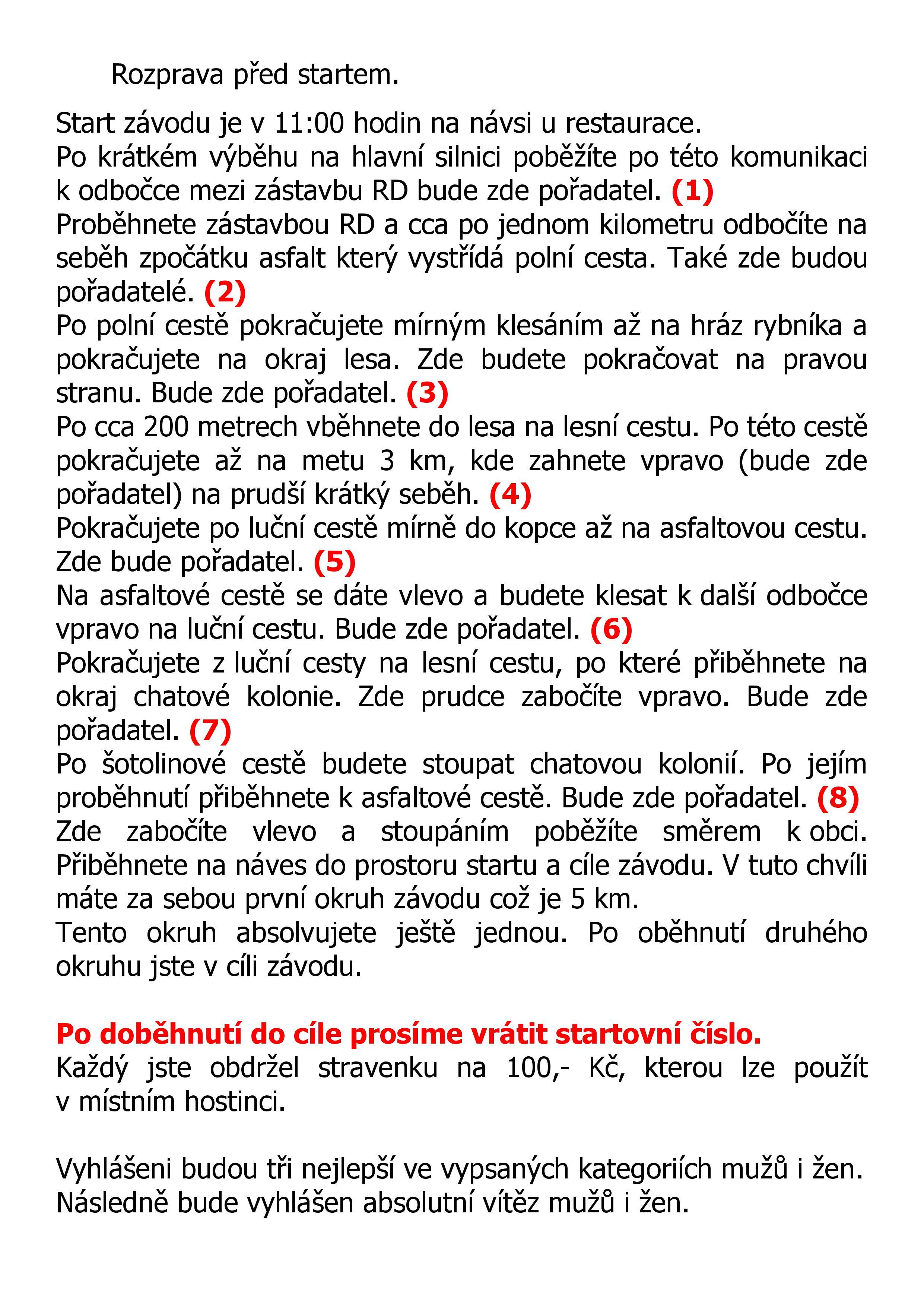 Běh okolo Jivna - 5.ročník